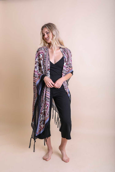 Boho Diamond Tassel Kimono